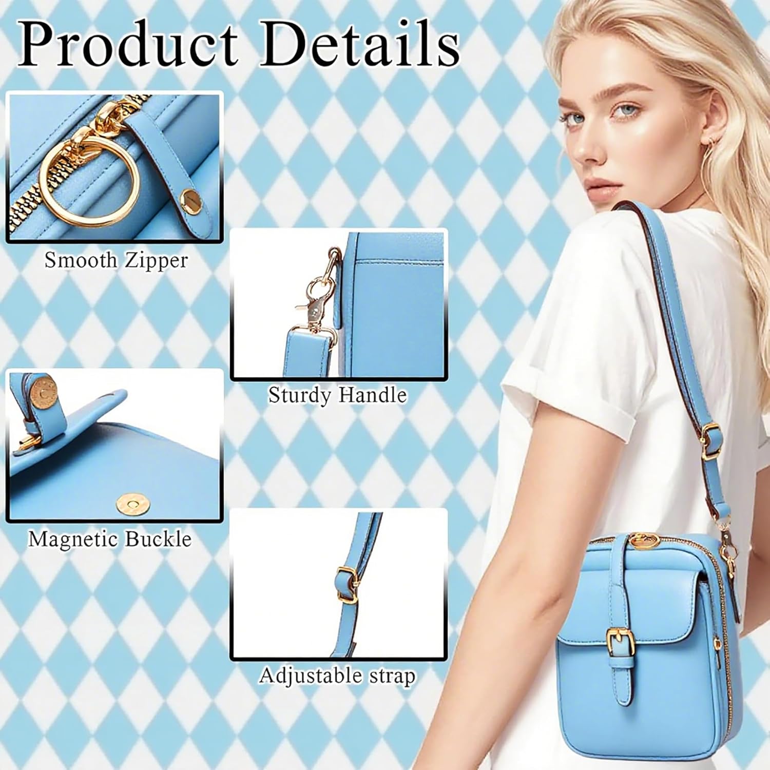 Vintage Messenger Bag Leather Crossbody Bags for Women Men Small Anti Theft Cross Body Shoulder Purse with Card Slots
