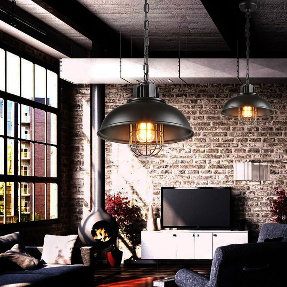 Retro styl industrialny żelazny żyrandol, niestandardowy wiszący klosz z jednej głowy, oprawka E27, dekoracyjna oprawa do ganku i przedpokoju