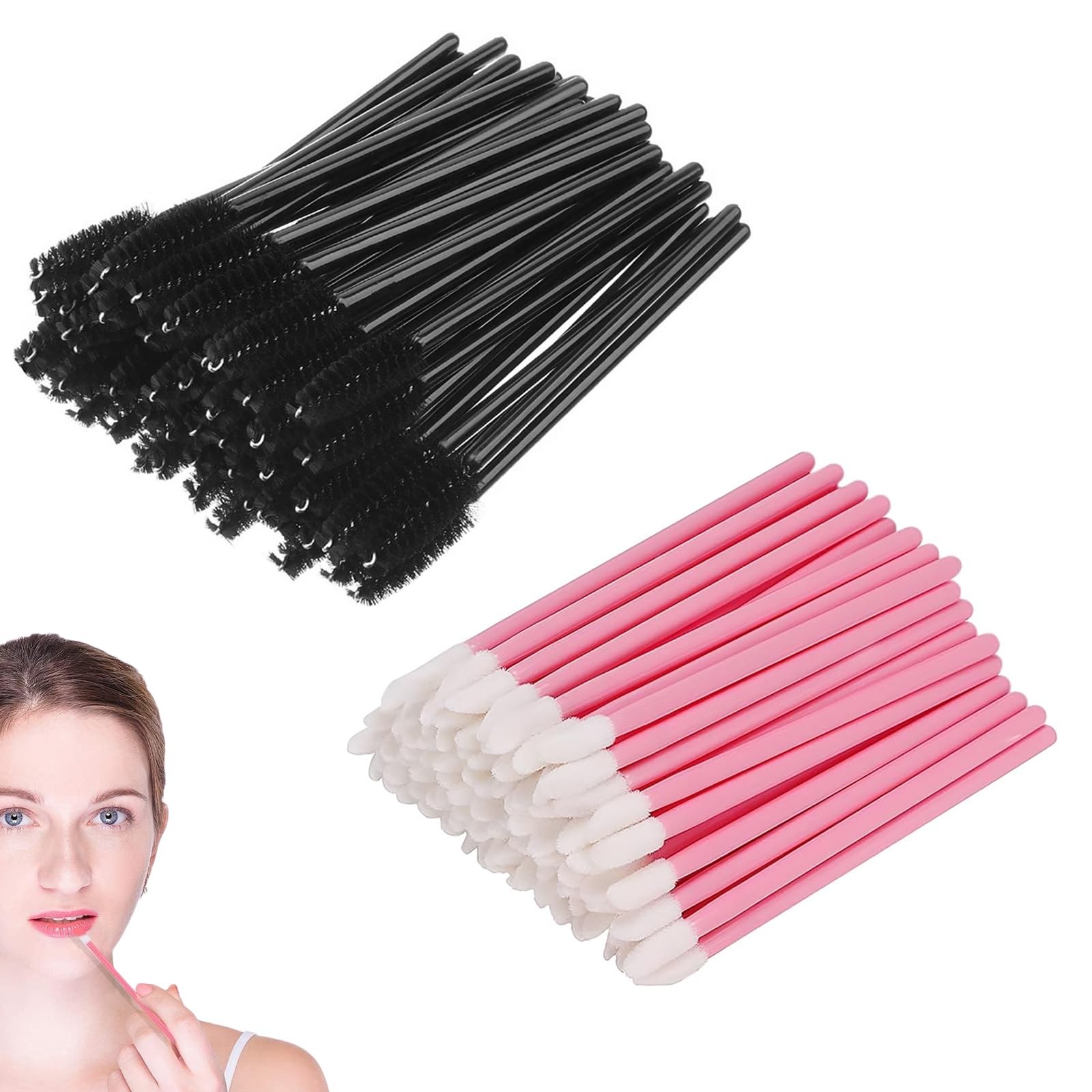 400 PCS Lip Brushes and Eyelash Spoolies, Lipstick Lip Gloss Wands Applicator Tool Makeup Beauty Tool Kits (Spoolie *200