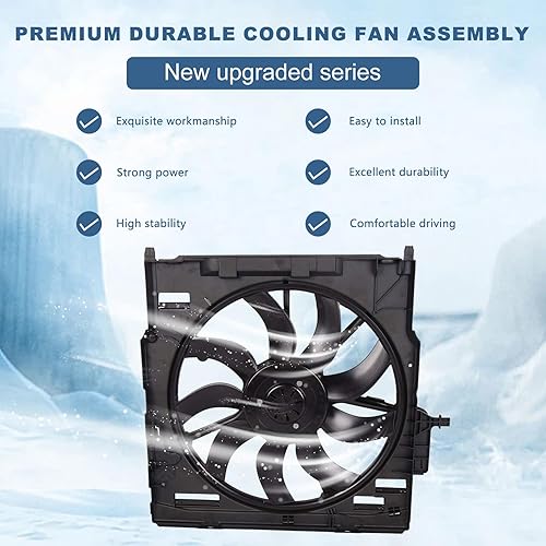 Miniatura 2 de TOPAZ Ventilador de refrigeración del condensador del radiador 17428618242 apto para BMW X5 2009-2013 X6 2008-2014