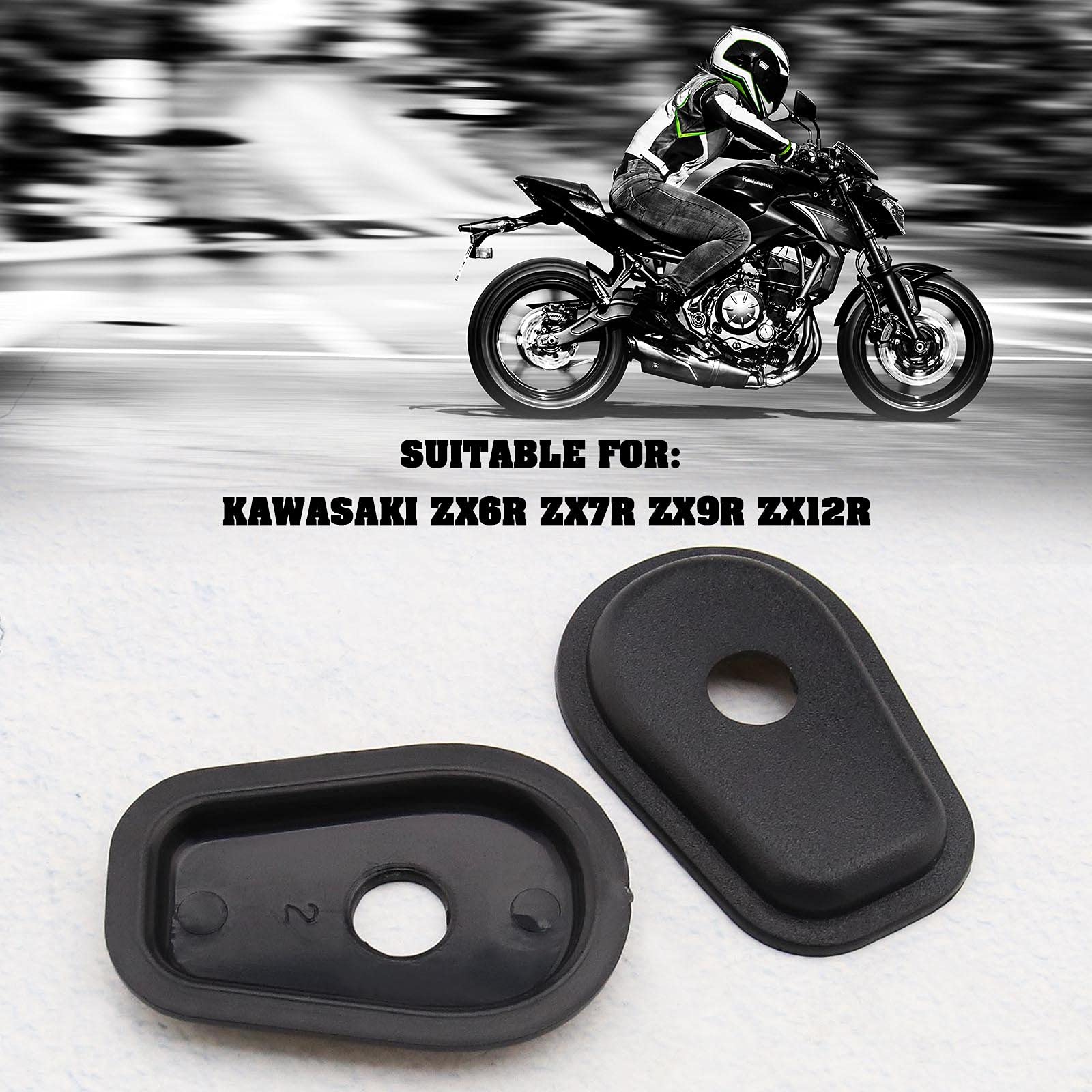 4 Entretoises Clignotant Moto Noir - Compatible MT-07, MT-09, MT-10, ZX6R... - Plastique ABS