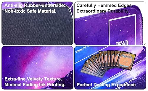 Biouai Playmat For Mtg Magic The Gathering - Stitched Play Mat With Tube Case For Mtg Card Game Playing(Starry Zones) #TOP2