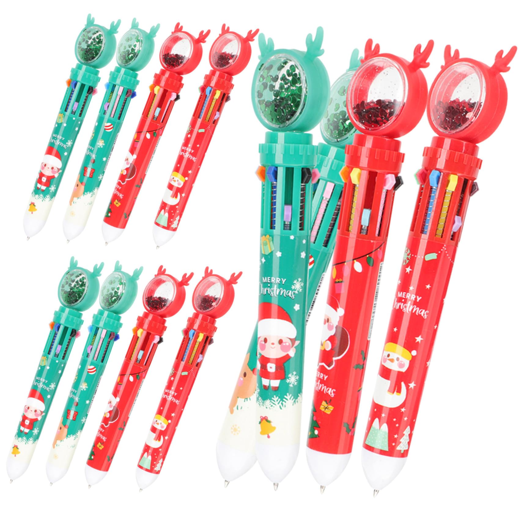 Tofficu 4 Ensembles Stylo À Bille De Noël Stylos À Encre En Forme De Cerf De Noël Marqueurs Métalliques Christmas Décoration De Noel Stylos Blo De Pratiques 12 Pièces * 4