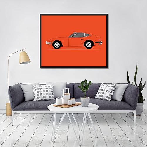 Vista 3 de CUSTOMIZABLE COLOR: Custom Car Posters Handmade Poster compatible with Datsun 240Z (1970-1973) (Side Profile) Print Wall Art Décor - 8x10" Satin