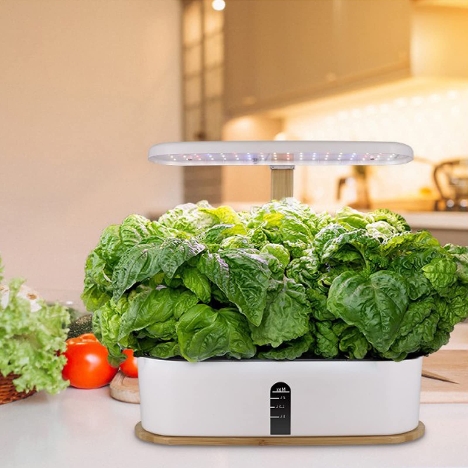 RoseFlower Sistema de Cultivo Hidropónico, Smart Garden, Kit de Cultivo Interior con Luz de Crecimiento LED de Espectro Completo de autorriego, Altura Ajustable - huerto Interior (Blanco)