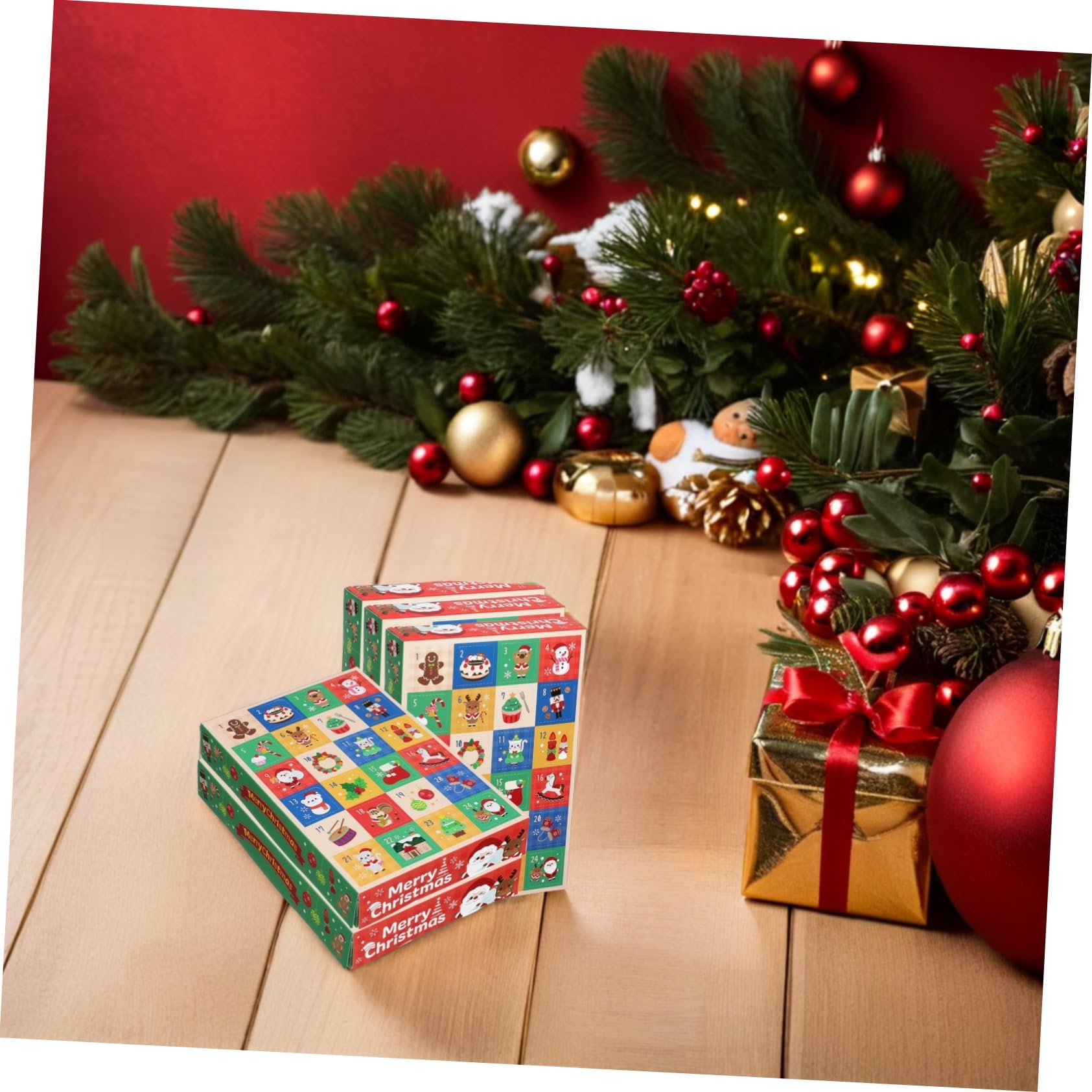 5pezzi Scatole Avvento Vuote da Scatole Regalo di Carta per Natale del Calendario Avvento Riempibili di Conto alla Rovescia per Vacanze di Carta per Calendario di Natale