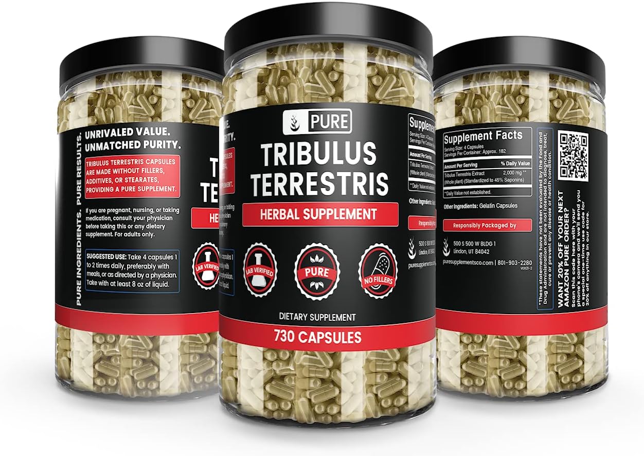 Pure Original Ingredients Tribulus Terrestris (730 Capsules) No Magnesium Or Rice Fillers, Always Pure, Lab Verified : Health & Household