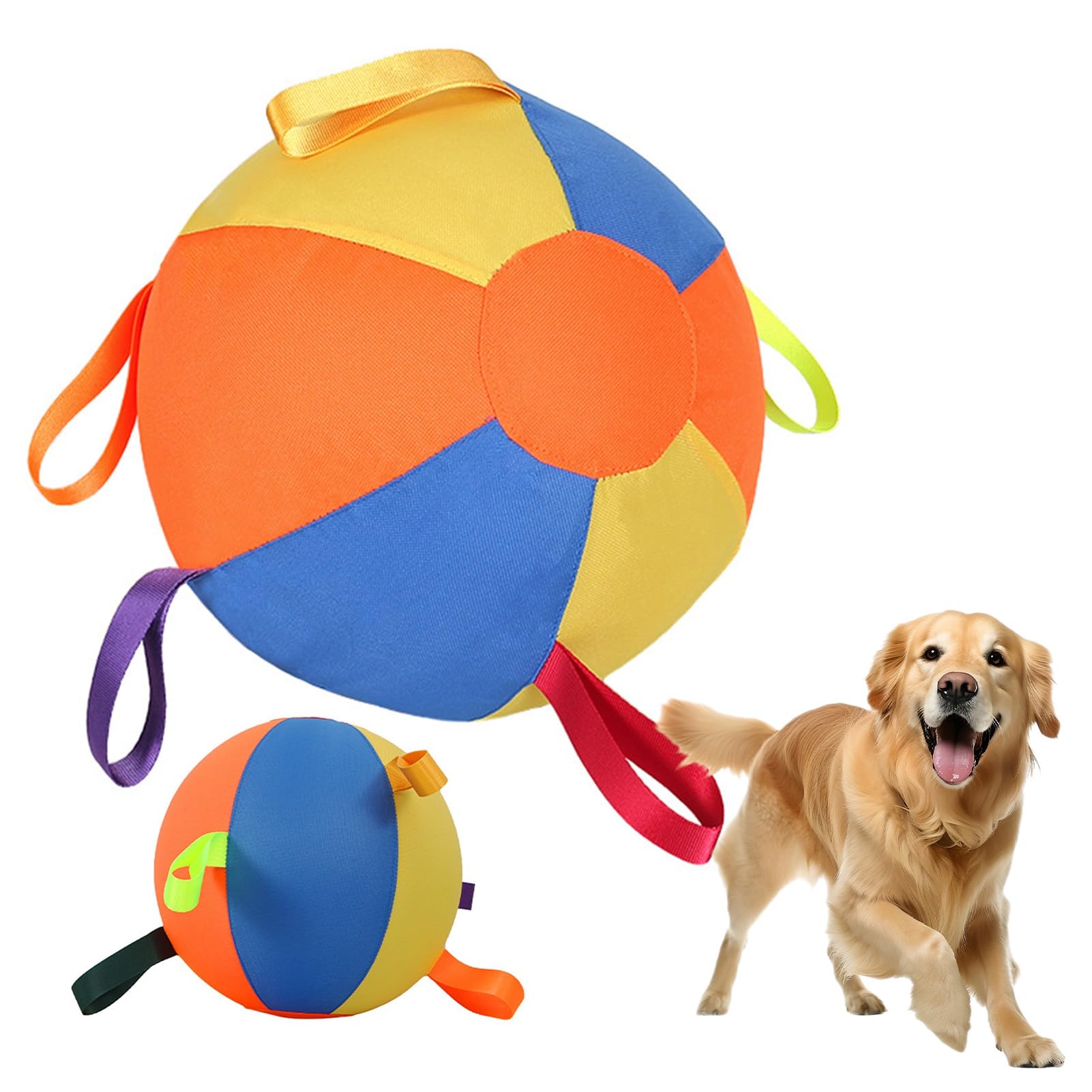 Herding Ball for Dogs with Easy Grip Tabs Inflatable Toy for Large Breeds