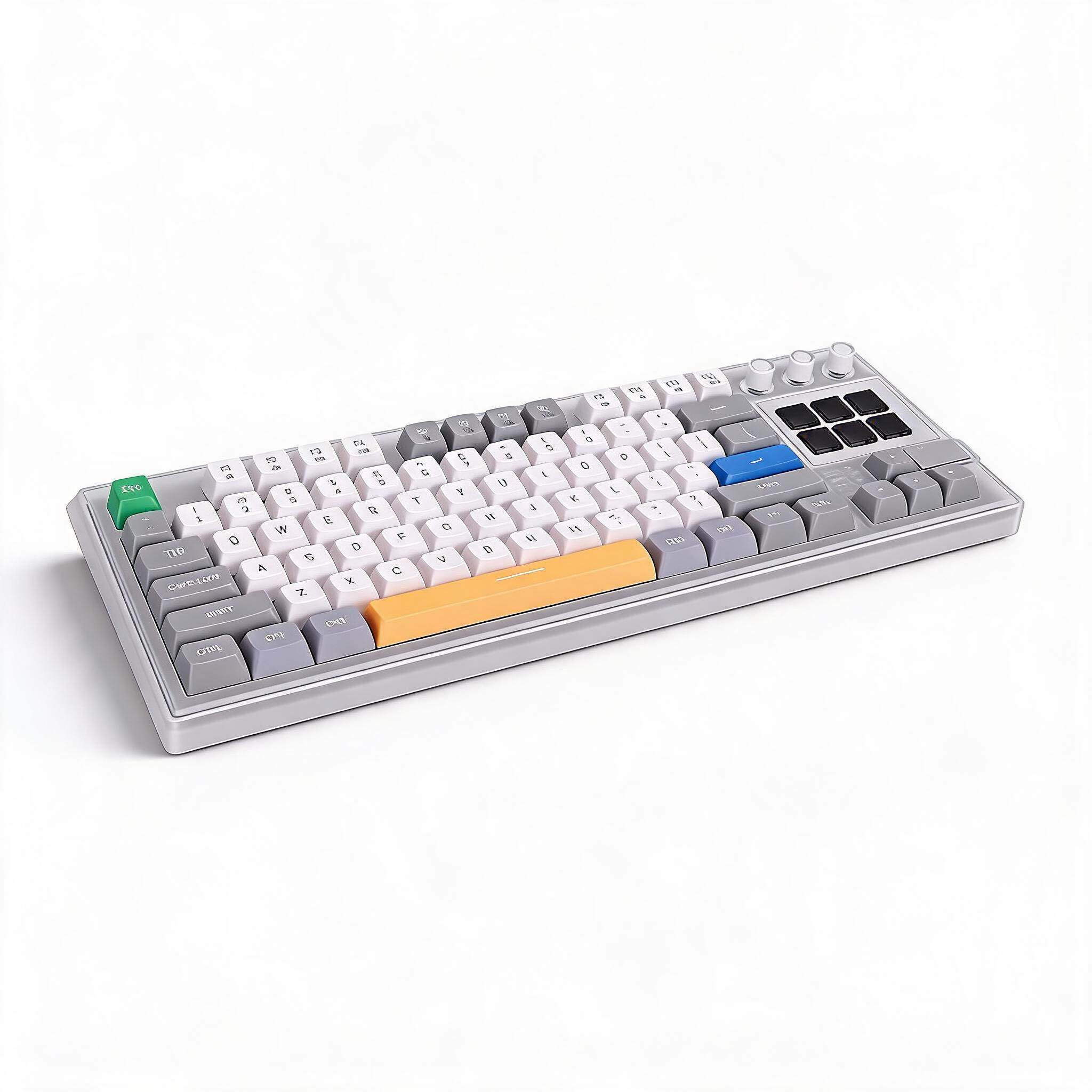 Dpofirs Tastiera Meccanica LCD AI, Tastiera da Gioco Hot Swap a 78 Tasti con Schermo LCD Intelligente, Montaggio con Guarnizione, Interruttore Rosso Lineare, Retroilluminazione RGB, USB