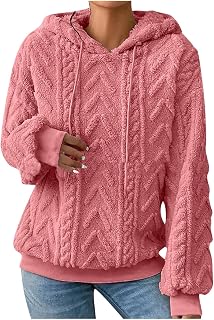 Yihaojia Women's Long Sleeve Contrast Color Zipper Sherpa Pile Pullover Tops Fleece Sweatshirt Prime Deals of The Day Today only Amazon of Prime