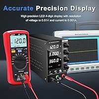 Vista 19 de NICE-POWER Fuente de alimentación CC variable 30V 10A, fuente de alimentación de banco de CC regulada de conmutación ajustable con interruptor