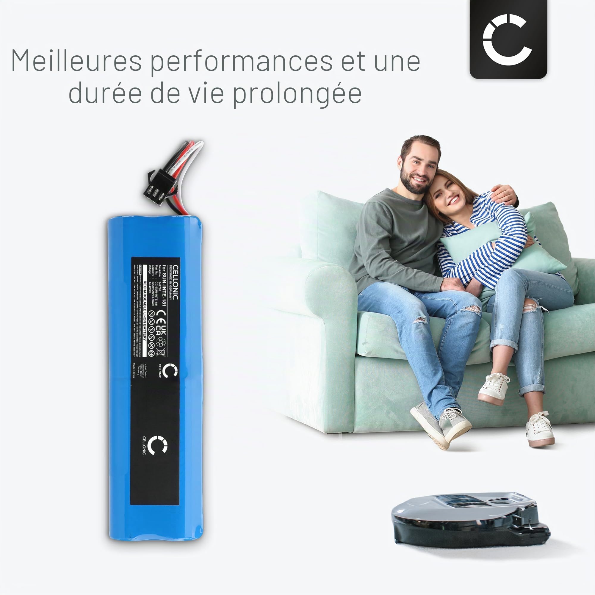 CELLONIC Batterie Compatible avec Proscenic M6 Pro, M7, NR18650 M26-4S2P