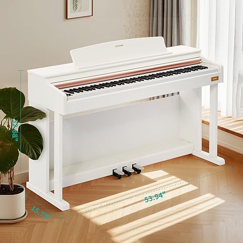 Miniatura 2 de AODSK Piano digital de 88 teclas, piano digital de acción de martillo ponderado con teclas pesadas de tamaño completo, pedal triple, juego para