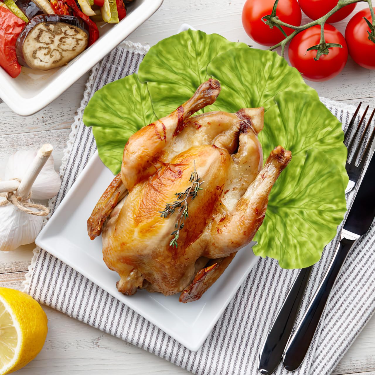 BESPORTBLE 15Pcs Realistic Fake Lettuce - Simulation Green Lettuce Leaves PVC Artificial Foods Leaves Vegetables Model Decor for Kitchen Decor, Food Display, and Culinary Events