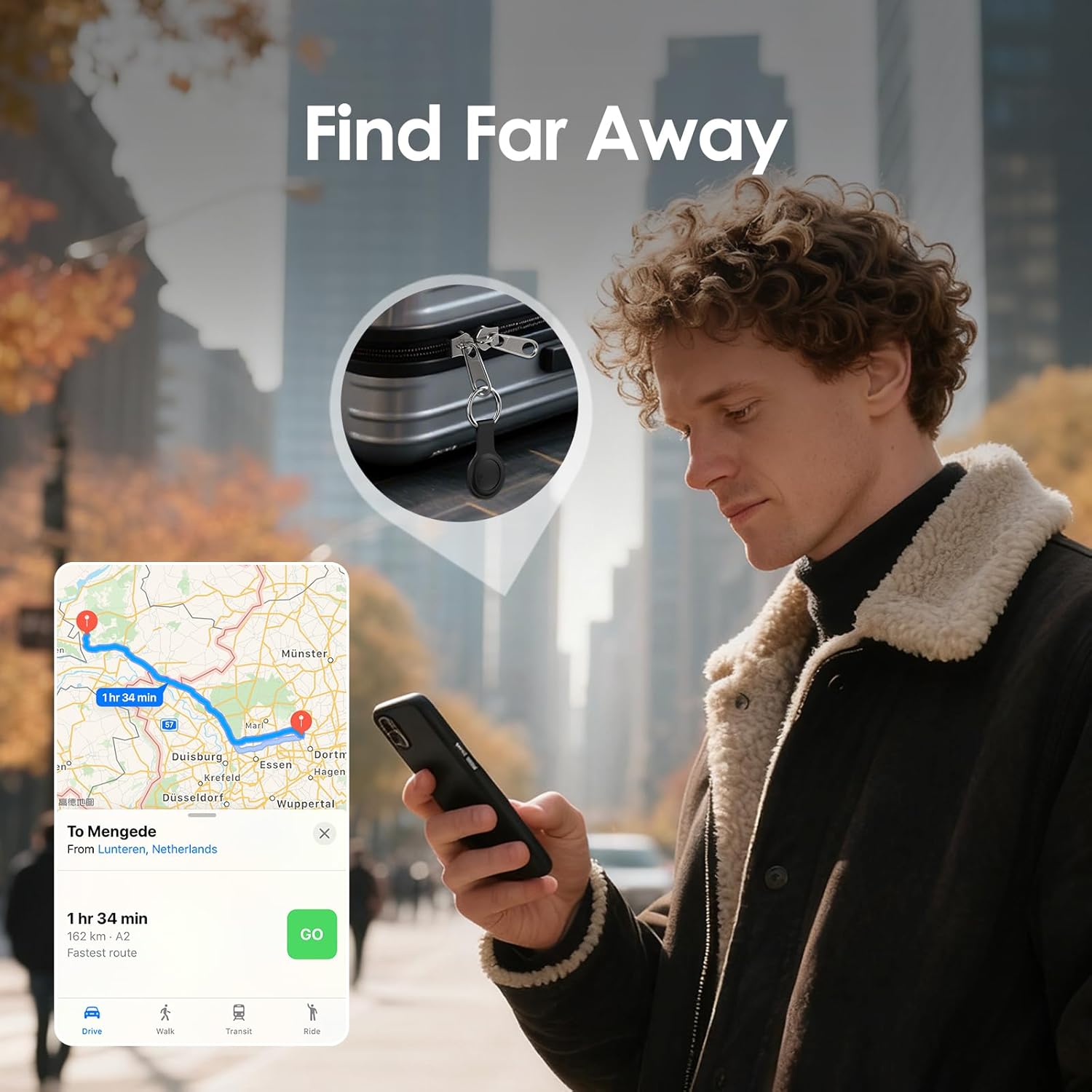 LENTION Air Tracker Tag, Item Finder Works with Apple Find My (iOS Only), Bluetooth Tracker for Kids, Keys, Luggage, Suitcases, Loud Beep, IP67 Waterproof, Replaceable Battery, Gift for Family Friends - Image 7