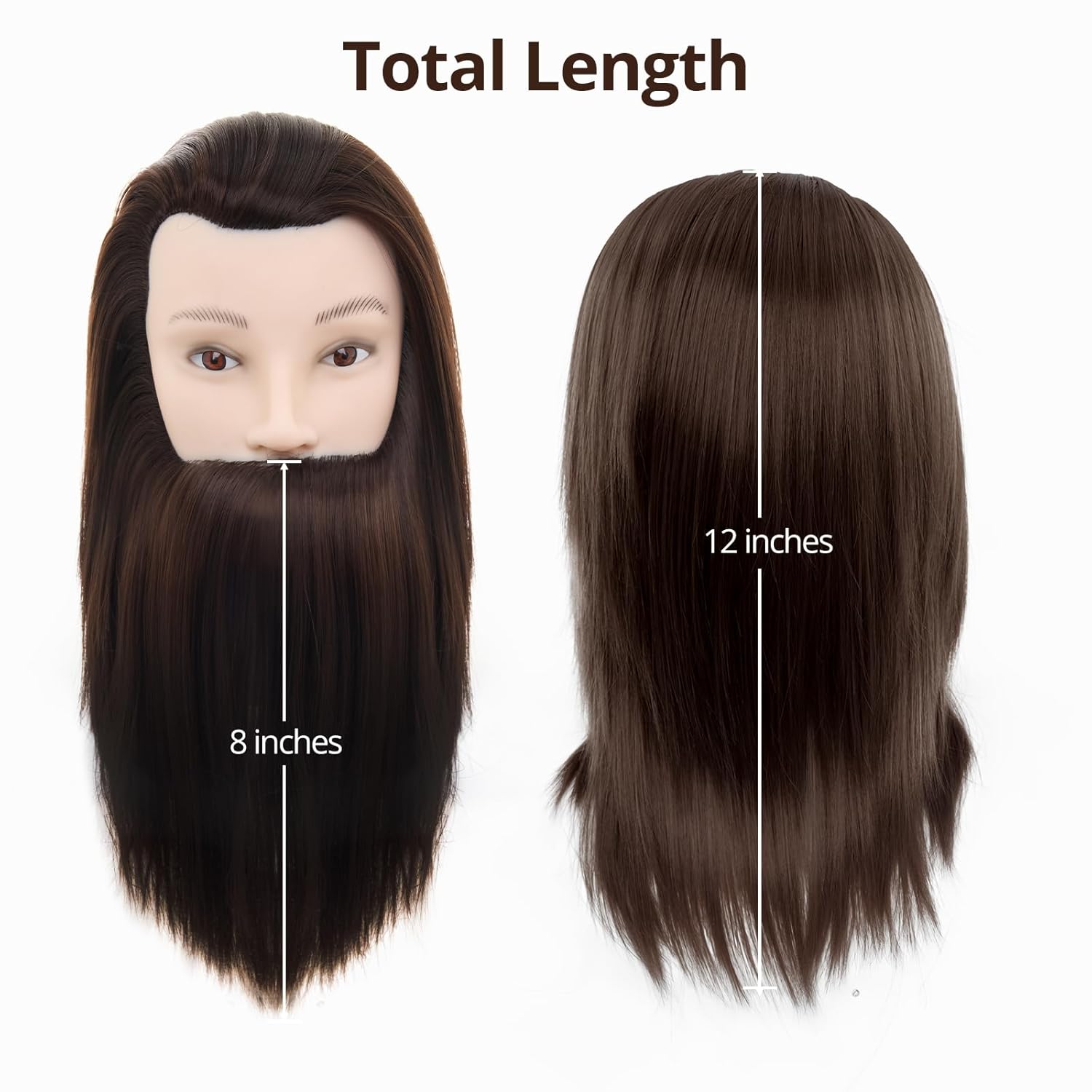Male Mannequin Head with Hair,10" Barber Mannequin Head,Cosmetology Hairdresser Training Doll Manikin Head for Hair Styling and Practice (4# Brown)