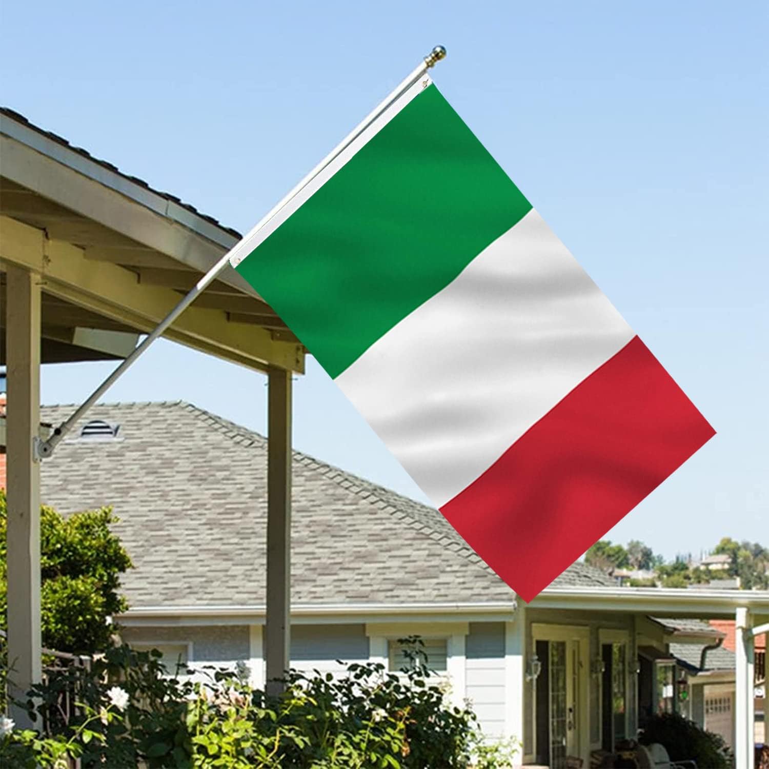 Italian Italy Flag 3x5 Double Sided Outdoor National Flags Heavy Duty 3 Ply Polyester Material with 2 Metal Grommets 4 Rows of Stitching