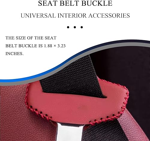 Miniatura 9 de Funda protectora de hebilla para cinturón de seguridad de automóvil, 2 piezas, almohadilla de cuero, protector de abrazadera para cinturón de