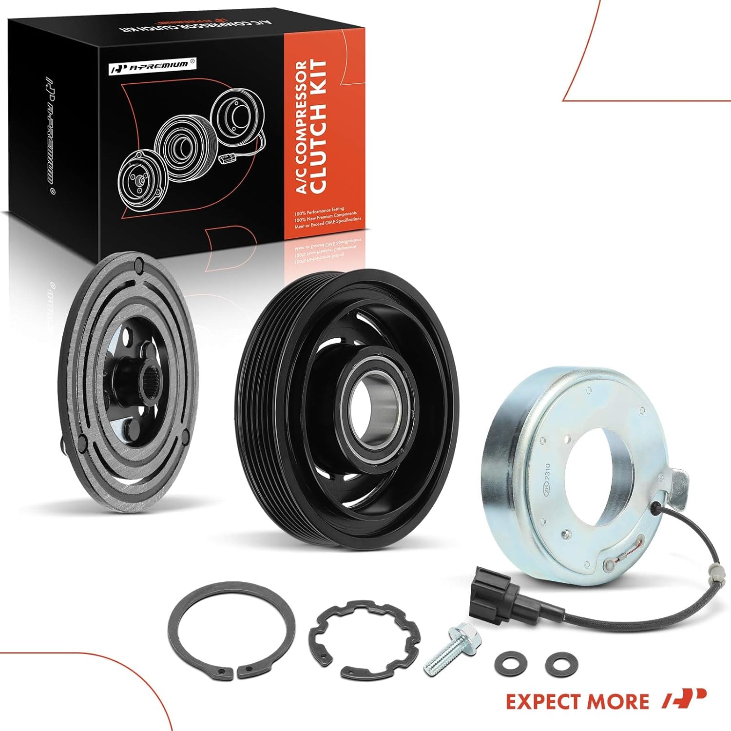 A-Premium Air Conditioner AC Compressor Clutch Kit Compatible with Nissan Maxima & Infiniti I30, 1997 1998 1999, 3.0L