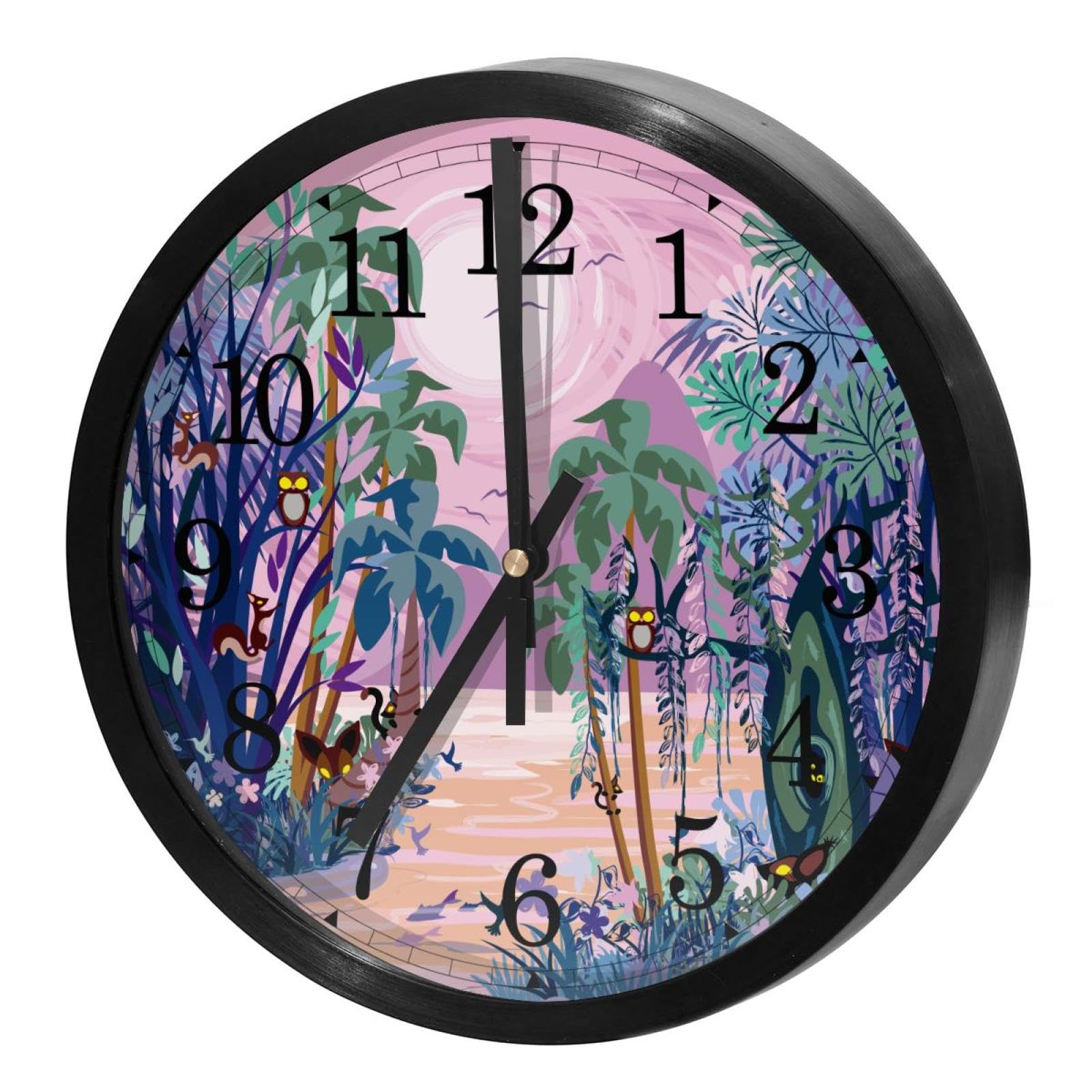 Horloge murale silencieuse violette à quartz ronde de 30 cm pour bureau