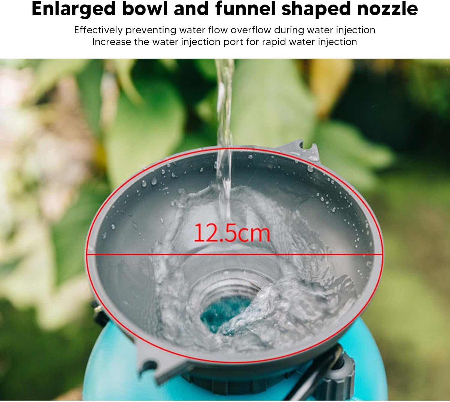 Garden Pump Sprayer, Hand held Pressure Sprayer Bottle for Lawn with Nozzle, Pressure Sprayer for Watering, Home and Car Washing (5L)