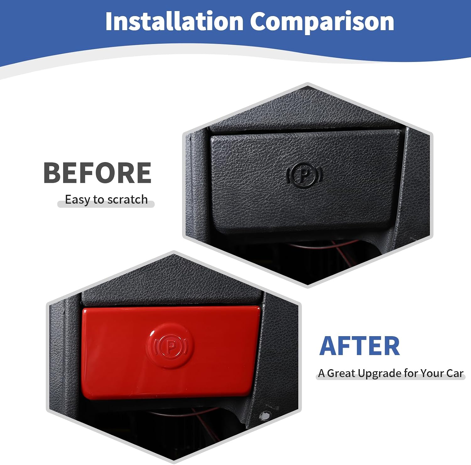 for RAM Parking Brake Panel Trim Cover for RAM 1500 2010-2017 Red Interior Accessories 1pc