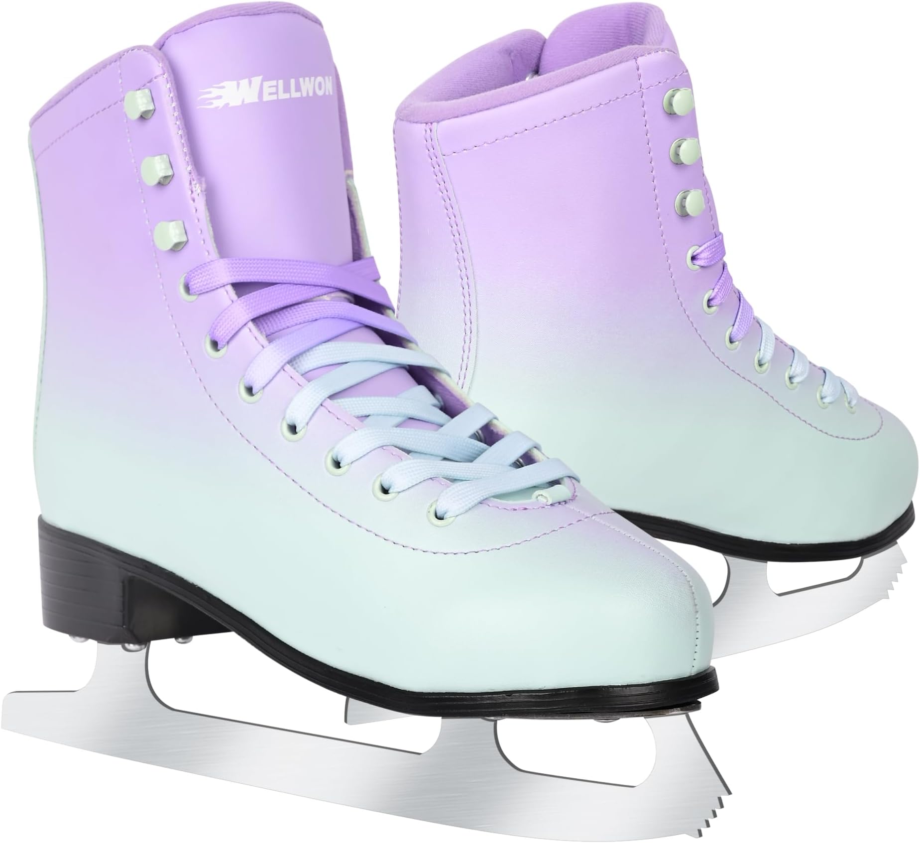 Figure Ice Skates for Women Girls and Boys, Lace-Up Adult Figure Skate Ice Hockey Skates for Outdoor and Skating Rink, Figure Ice Skate Shoes Size US Women's 8/Men's 6.5