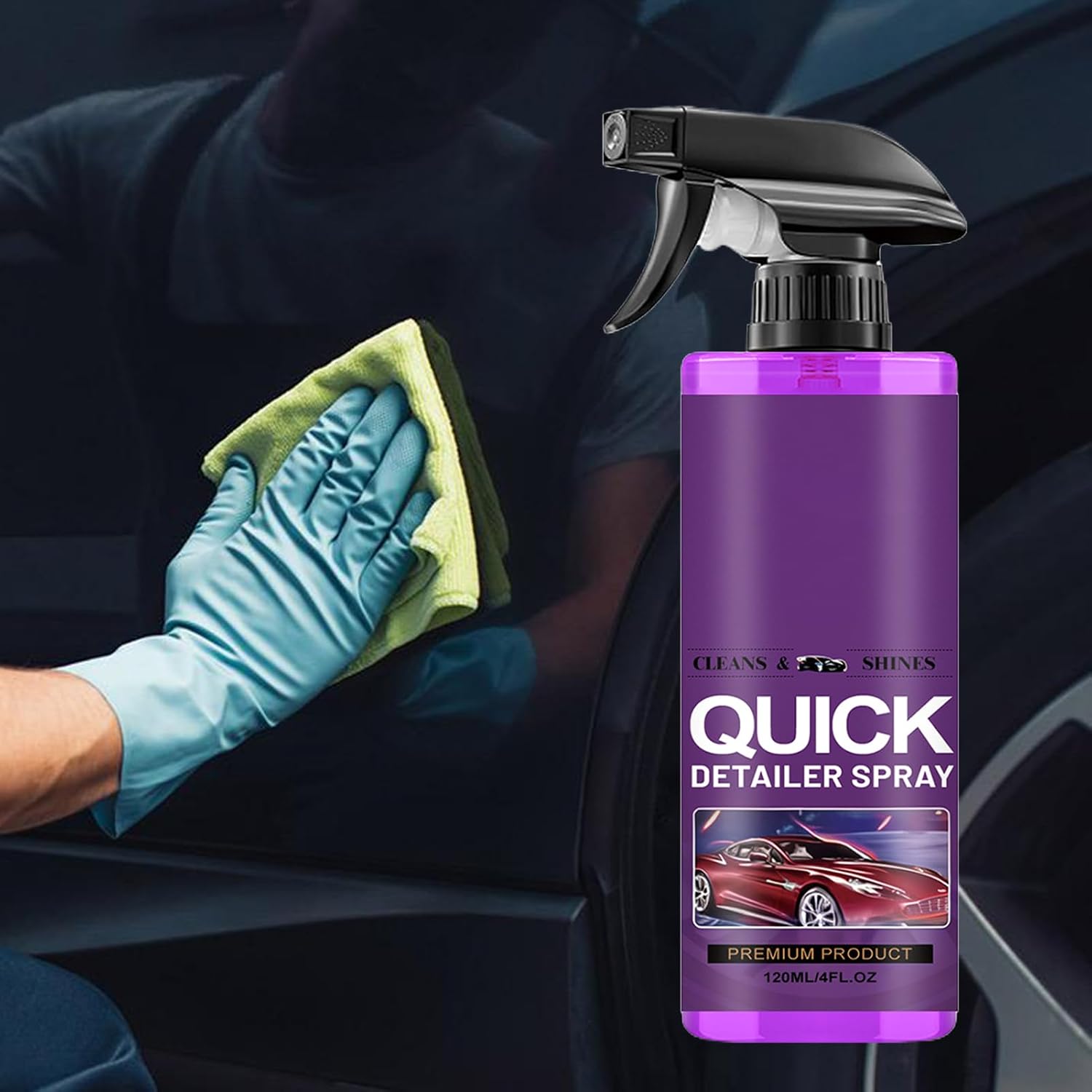 Car Detailing Spray 120ml Long Lasting Safe Coating | Quick Detailer Car Spray Paint Restorer for Auto Truck SUV RV Sedan Motorcycle Paint Scratch Stain Repair