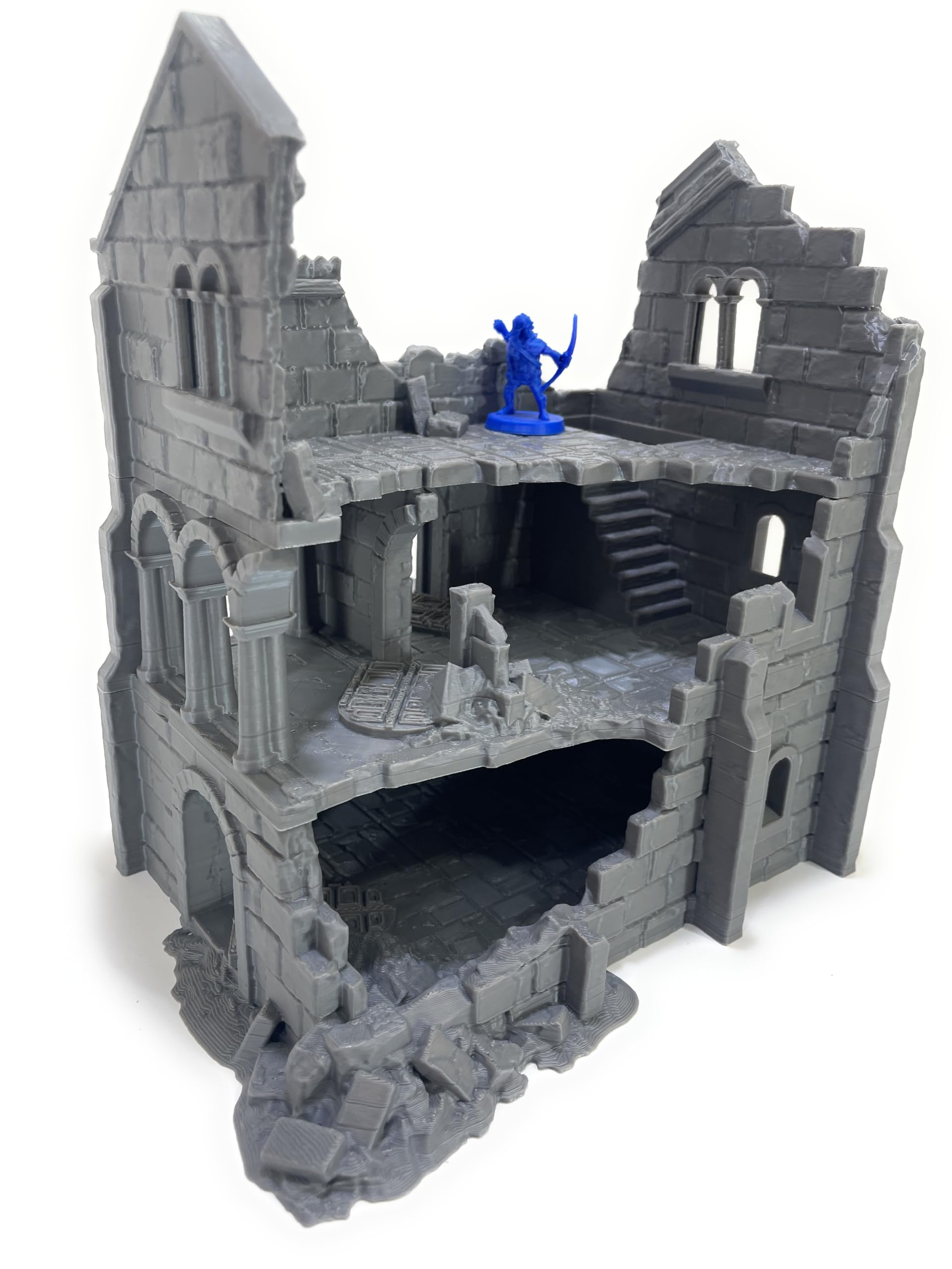 Casa de 3 Plantas en ruinas - Escenografía fantasía para Wargames y miniaturas 28mm - Impreso en 3D - Modelo 5 de Arkenfel