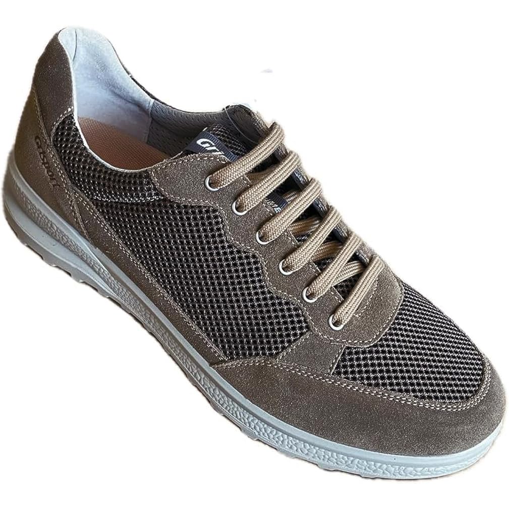 Grisport Scarpe Città Sneaker Argon Uomo Leggere estive in Pelle e Inserti alla Moda in Mesh Soletta Estraibile