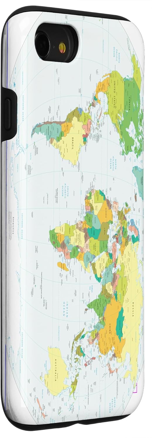 World Map Poster Political Countries Chart Case for iPhone SE (2020) / 7 / 8