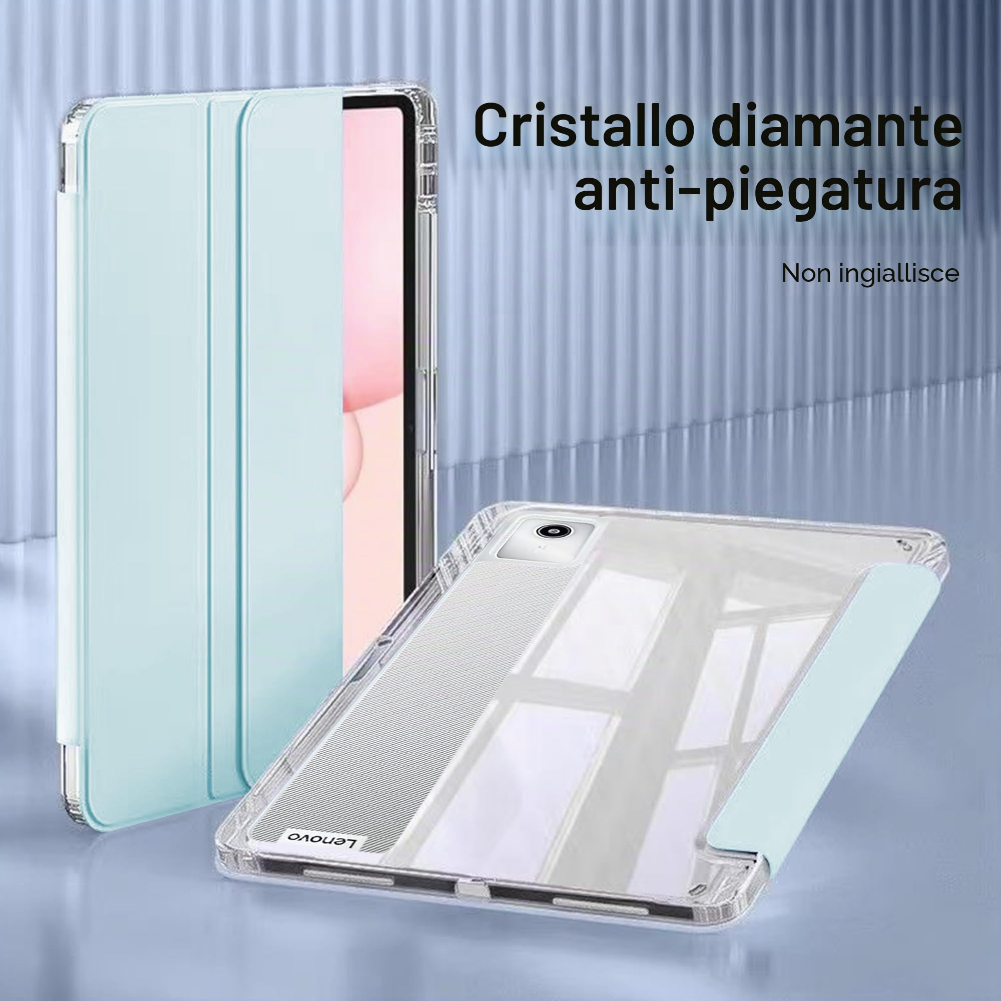 Custodia Fhyeugfy Per Lenovo Idea Tab 11” Con Porta Penna + Vetro Temperato – Trasparente, Antishock, Stand E Risveglio Auto (Verde)