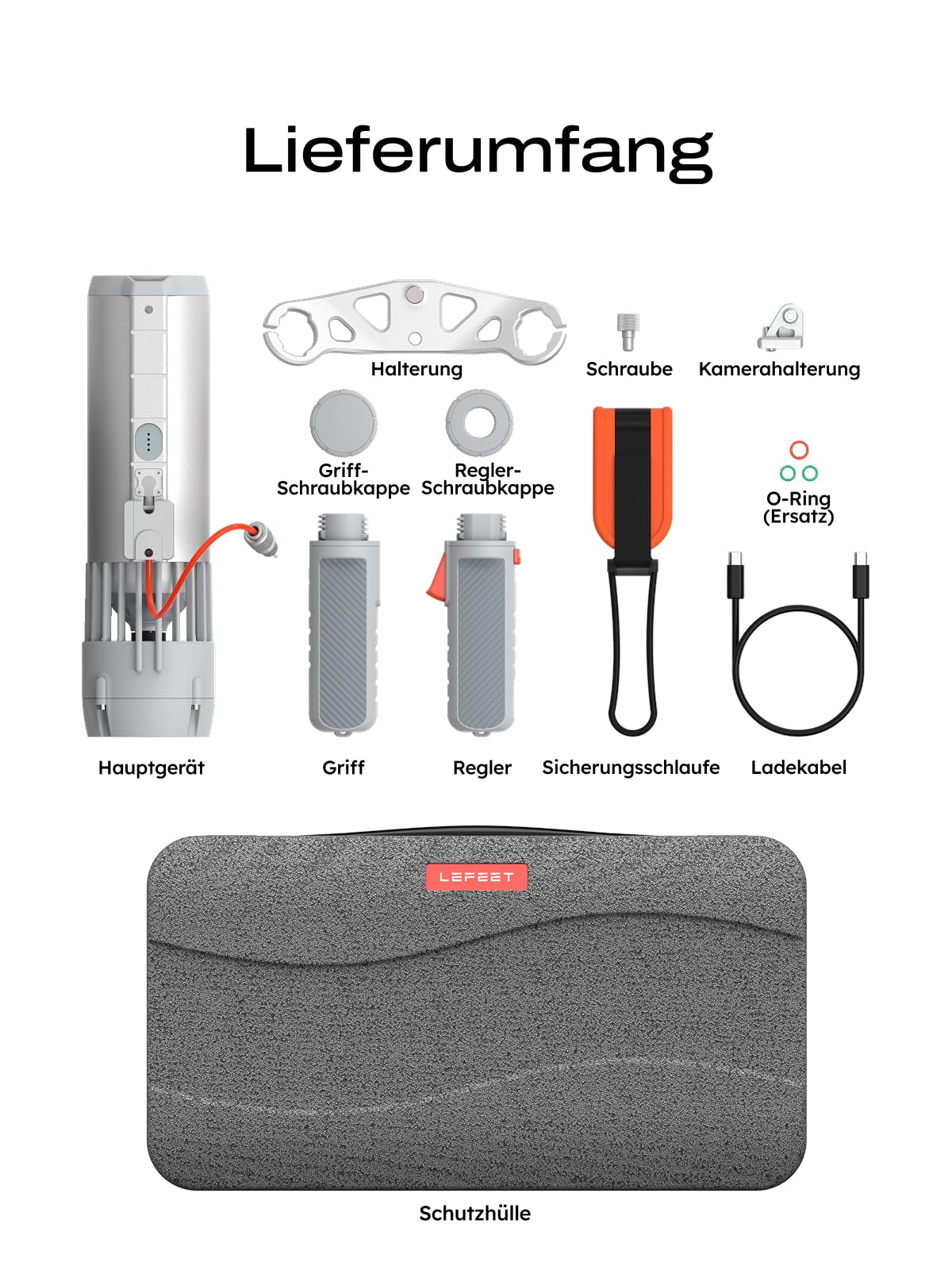 LEFEET P1 Lite Unterwasser Scooter, Tragbarer Tauchscooter für Erwachsene mit 4 Geschwindigkeitsstufen, 60 Min. Laufzeit & 60m Tauchtiefe, Wasserscooter mit Kamerahalterung für Schnorcheln, Pool