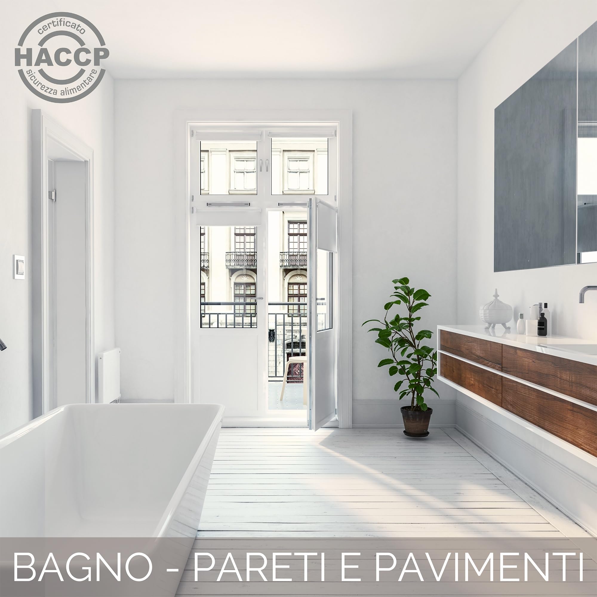 MAKE DESIGN FOR YOU | Smalto Murale Super Resistente, 9 litri, Bianco Lucido, Base Acqua. Crea una Superficie Compatta, Priva di Porosità e Anti-Polvere. Prodotto Certificato HACCP, Made in Italy.