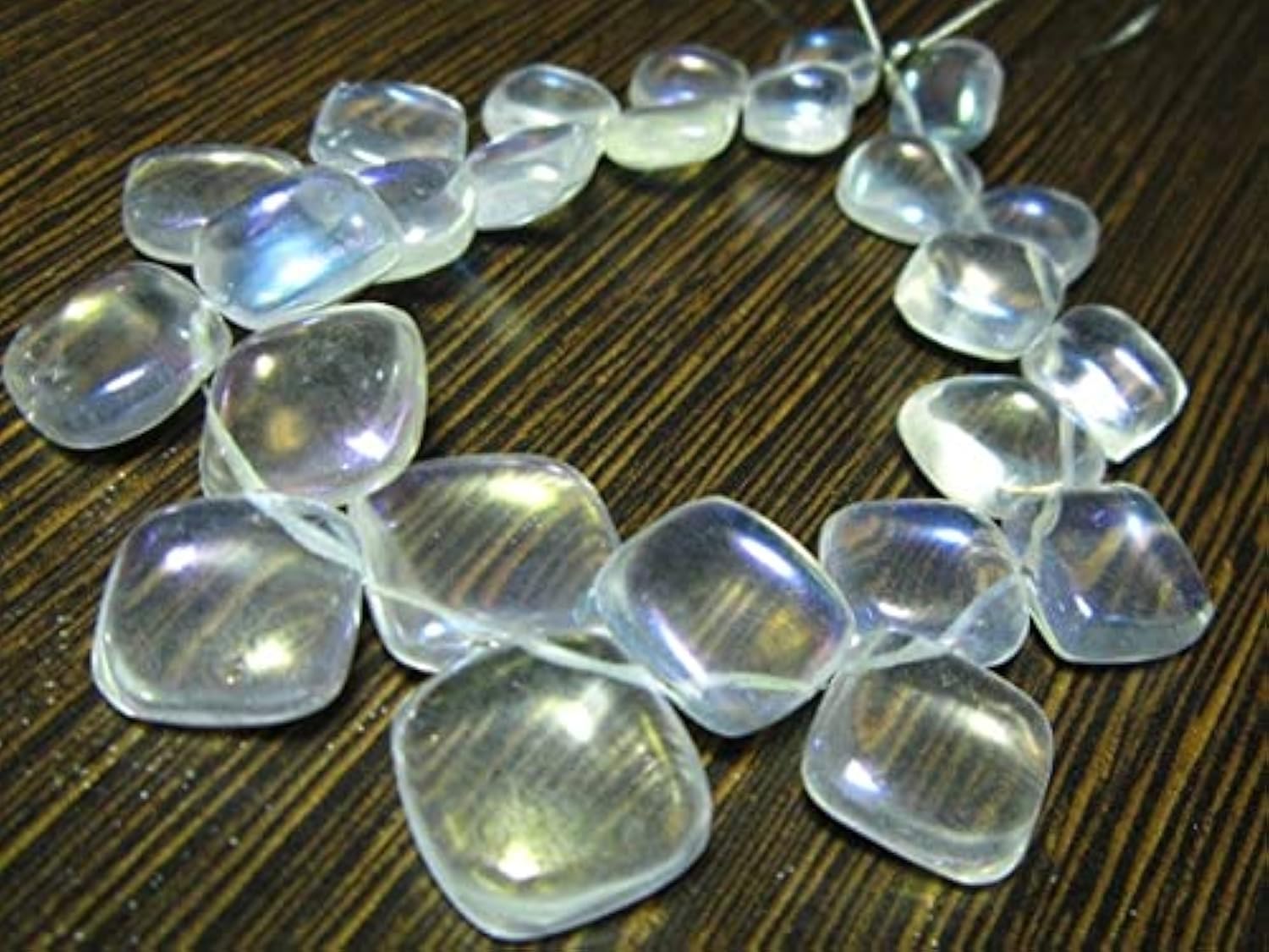 Quartz mystique arc-en-ciel pierre naturelle briolette coussin 7-13mm pour création bijoux DIY