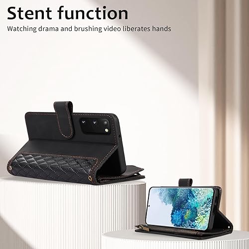 Miniatura 10 de Asuwish Funda de teléfono para Samsung Galaxy S20 FE 5G de 6.5 pulgadas con protector de pantalla de vidrio templado y tarjetero con cremallera