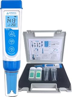 Apera EC60 Premium Waterproof Conductivity Pocket Tester Kit - ±1% Accuracy, Replaceable Platinum Probe, EC/TDS/Salinity for Hydroponics & Pools