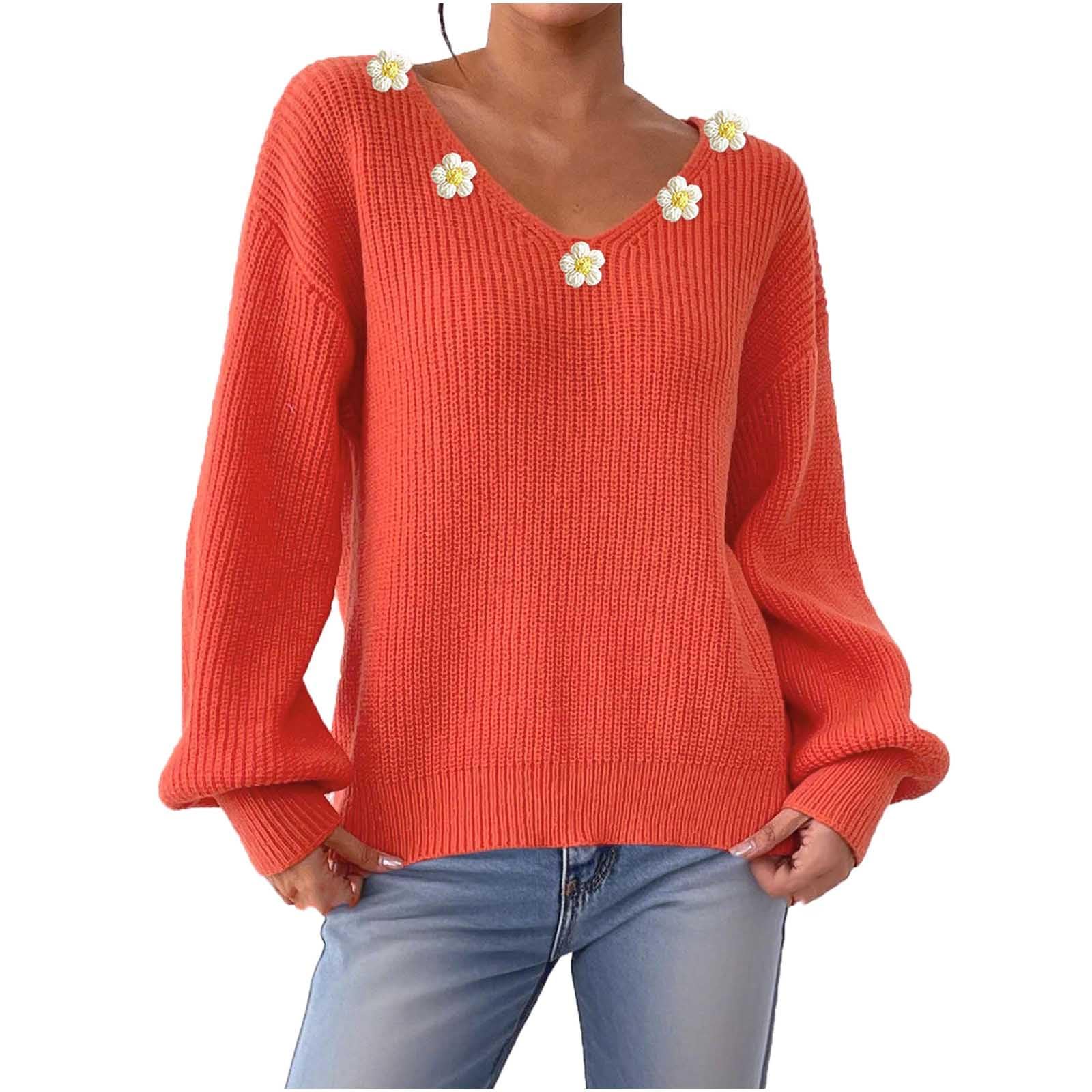 Maglione Donna Scollo a V Oversize Maglia con Stampa Casual Elegante | Linea ampia e comoda, tessuto piacevole al tatto, stile senza tempo e comfort quotidiano, abbinamenti facili da ufficio.
