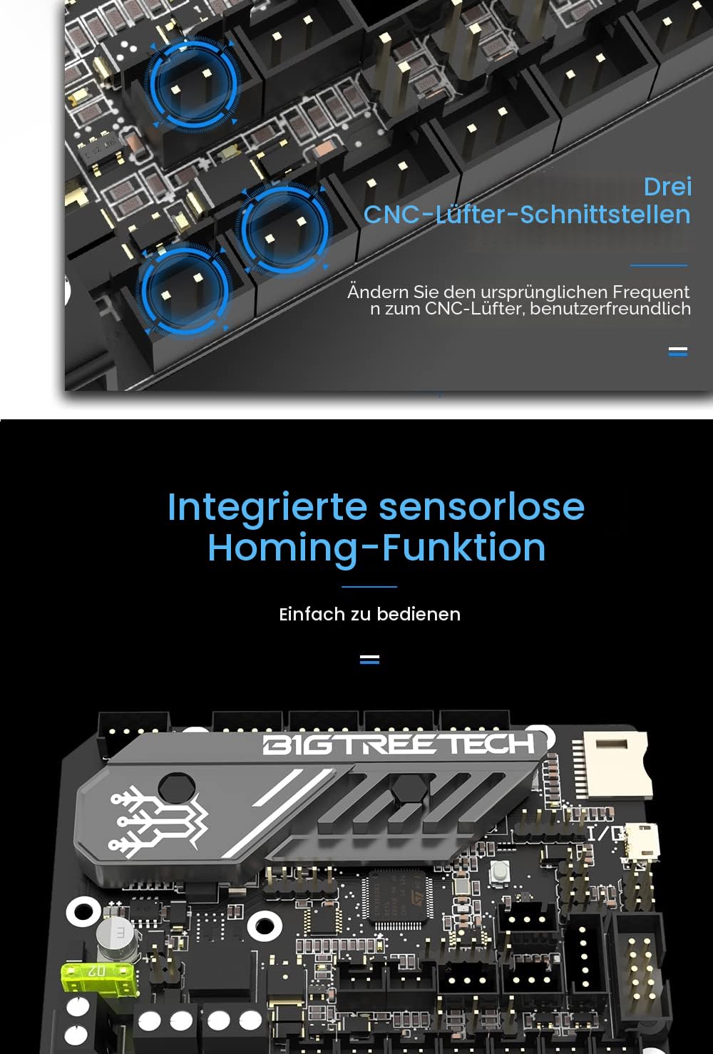 BIGTREETECH SKR Mini E3 V3.0 Steuerplatine mit TMC2209 UART Stepper Treiber Neues Upgrade 32Bit 3D Drucker Silent Board für Ender 3, Ender 3 Pro, Ender 3 V2 3D Drucker