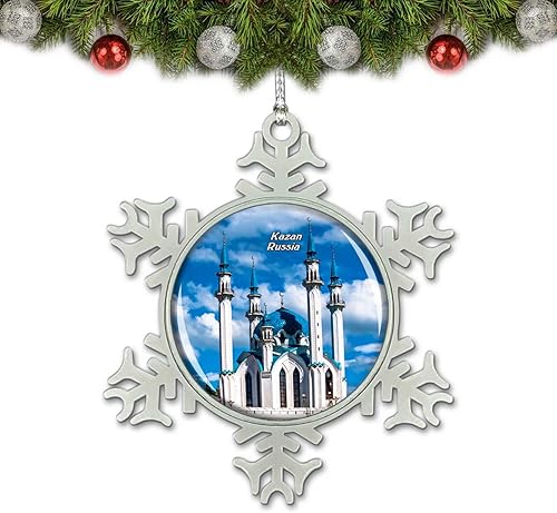 Rusia Kazan Kremlin Adorno de Navidad Decoración Árbol Decoración Cristal Metal Recuerdo Regalo