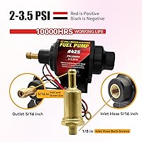 Vista 3 de Bomba de combustible eléctrica de gasolina universal 5/16 pulgadas entrada y salida en línea 12V 1-2A 28GPH 2-3.5 PSI Presión de combustible