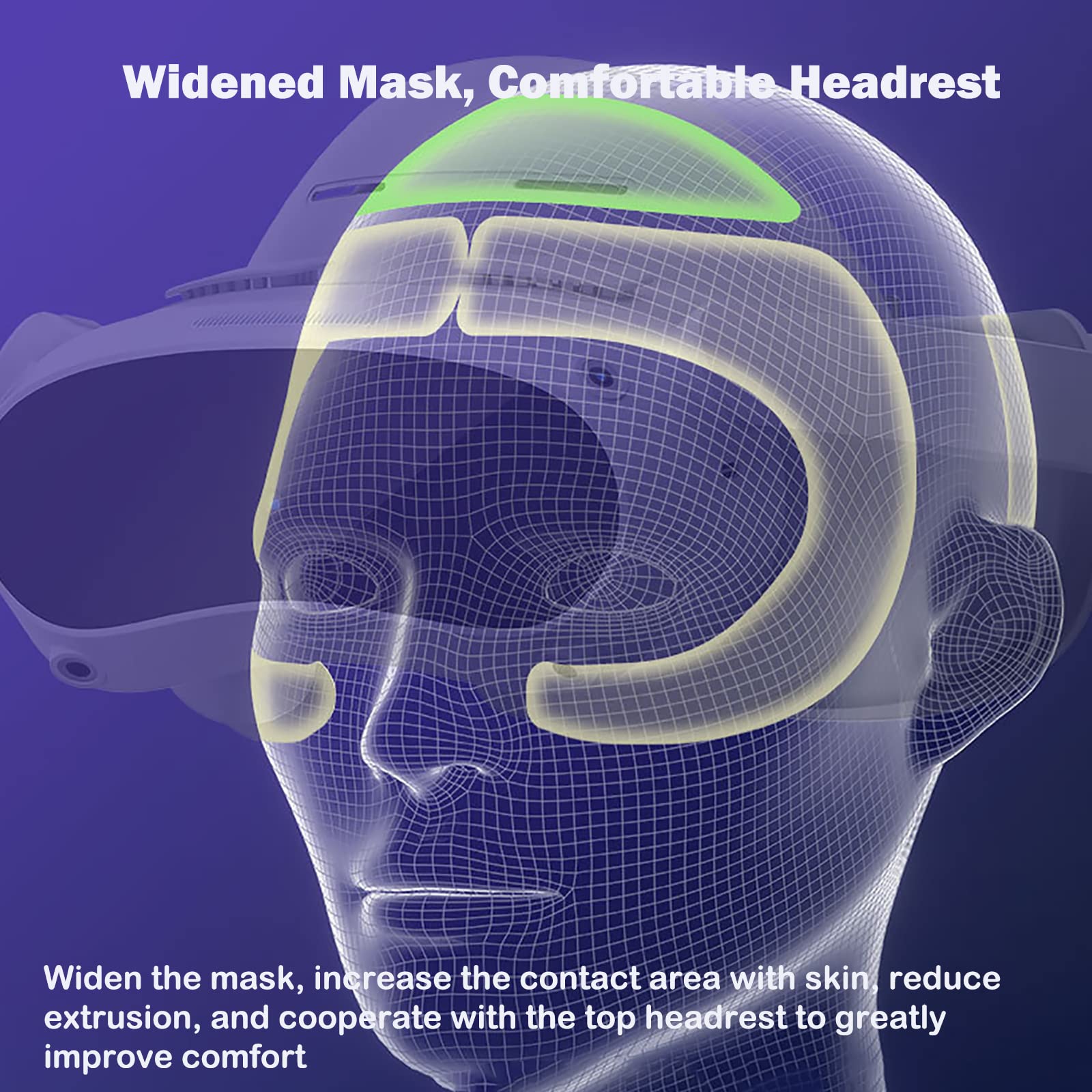 Staffa di interfaccia facciale ampliata VR e copertura per il viso con ventola di raffreddamento adatta per PICO 4, imbottitura in schiuma per viso in pelle proteica PU per accessori VR