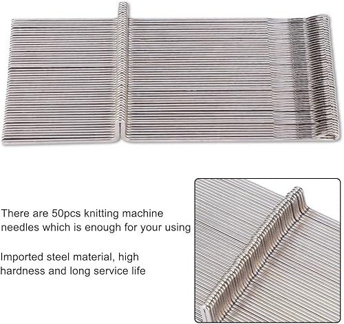 Miniatura 3 de Tyenaza 50 agujas para máquina de tejer, acero, se adapta a KH260 KH270, 6.1 pulgadas, varios tejidos, 1 unidad