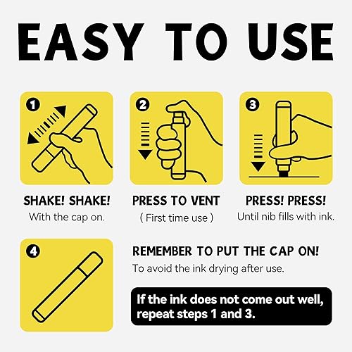 Miniatura 6 de 3 Rotuladores Permanentes Jumbo Negros, Punta Ancha de 15mm de Grosor, Rotuladores de Pintura Acrílica Grandes para Pintura en Roca, Póster, Piedra,