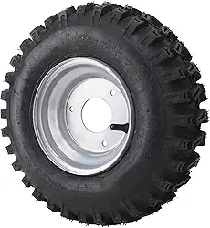HUIOP Pneu ATV Quad Tire de Liga de Alumínio Sem Câmara Vácuo Com Aros, Pneu Off Road Anti-explosão 13x4.1-6 para Mini Cortador Bicicleta Kart, Ideal para Carrinho Golfe