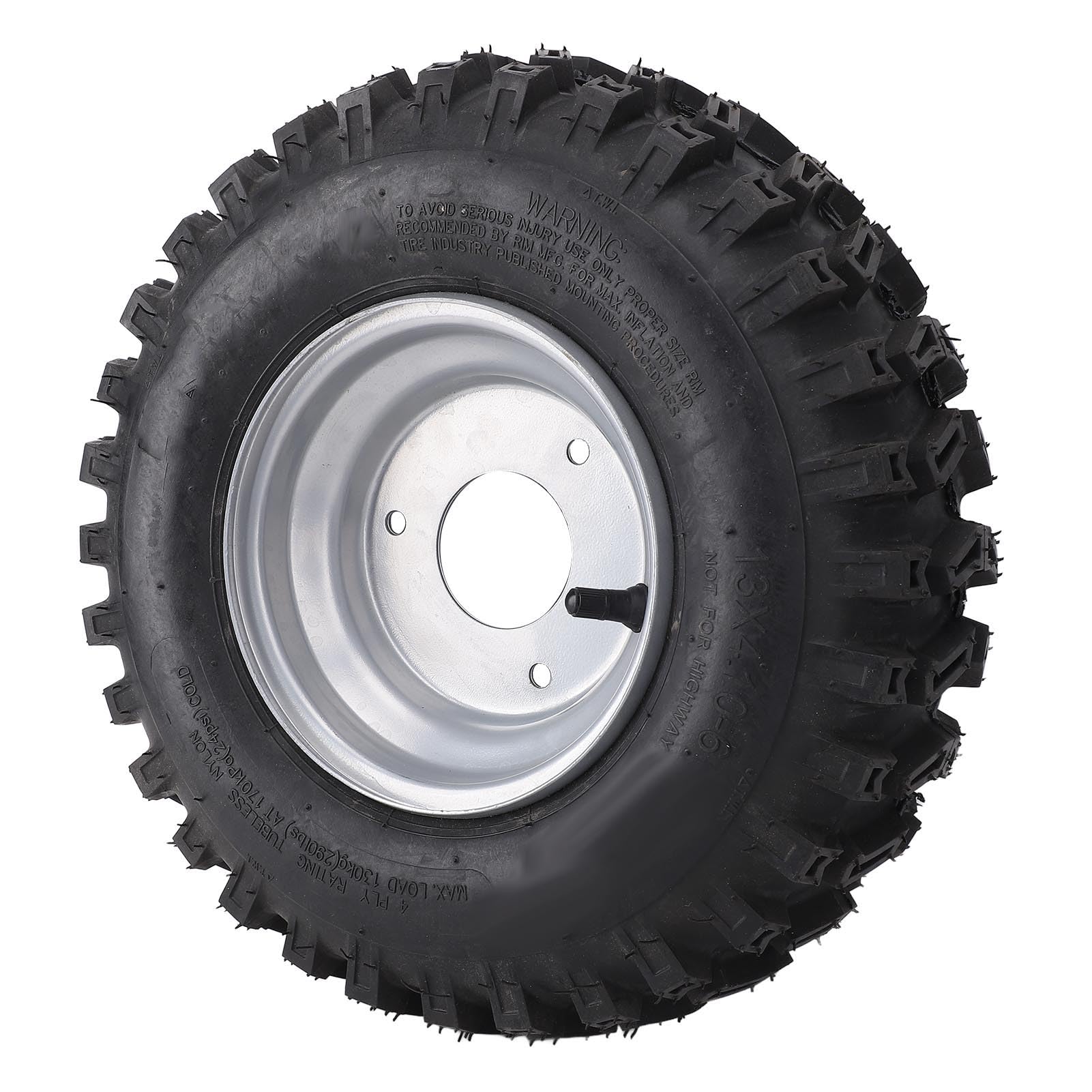 Tbest 13x4.1 6 Pneumatici Pneumatici Tubeless in Lega di Alluminio con Cerchioni in Gomma Antideflagrante per ATV Quad Off Road Carrello Go Kart Ruote Durevoli Ad Alte Prestazioni in