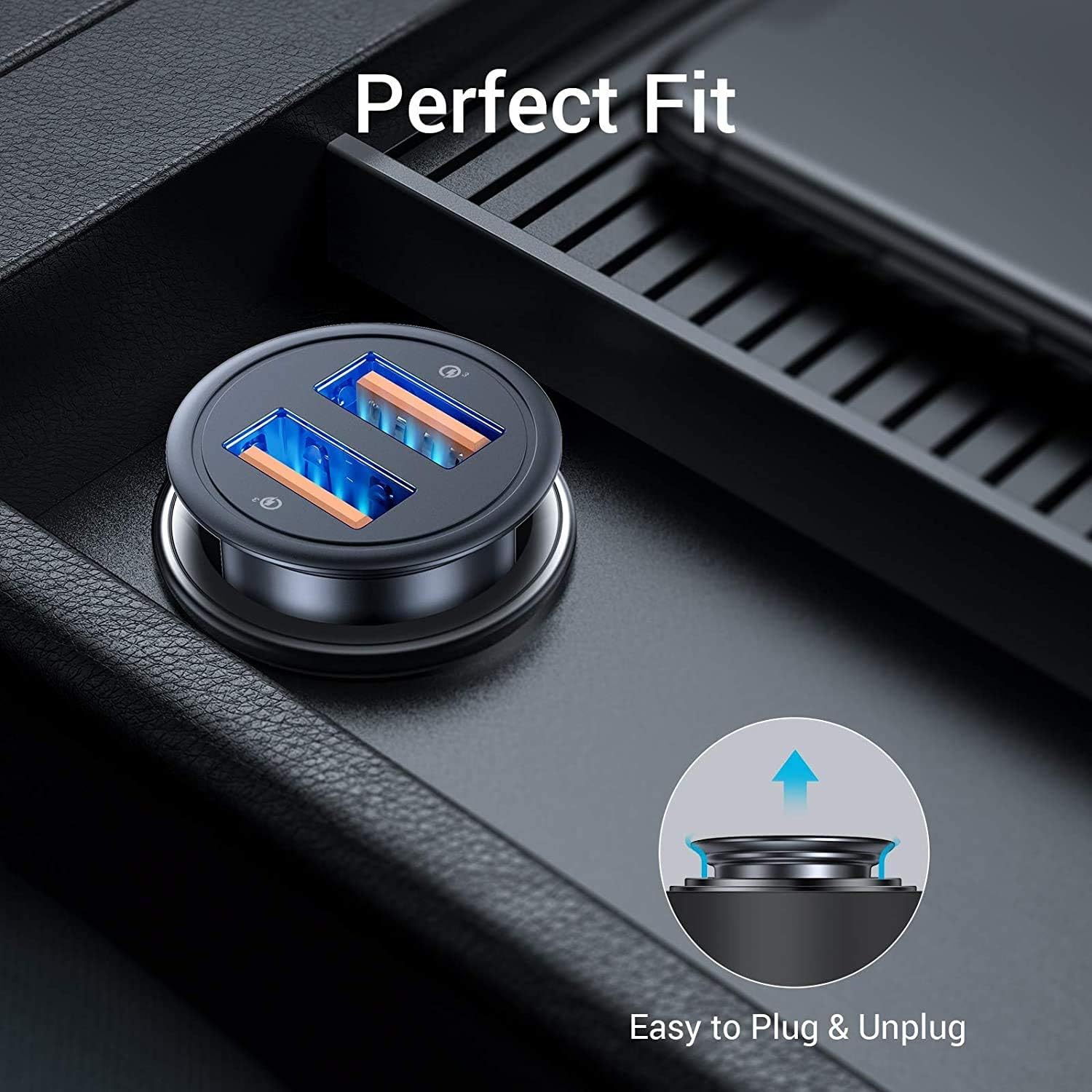 AINOPE USB Car Charger, [Dual QC3.0 Port] 36W/6A [All Metal] Fast Car Charger Adapter Mini Cigarette Lighter Usb Charger Quick Charge Compatible with iPhone 11 pro/11/ x/8, Note 9/Galaxy S10/S9 : Cell Phones & Accessories