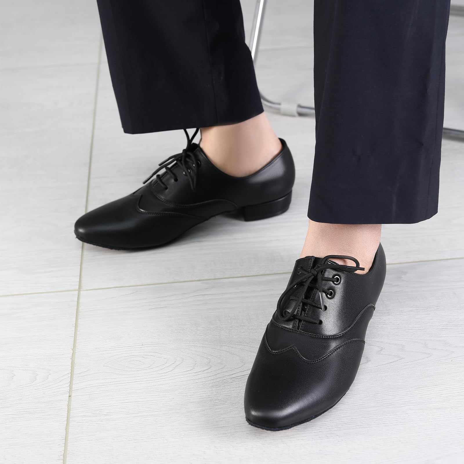 Zapatos de Baile Latino Hombre Tacón Cordones Salsa