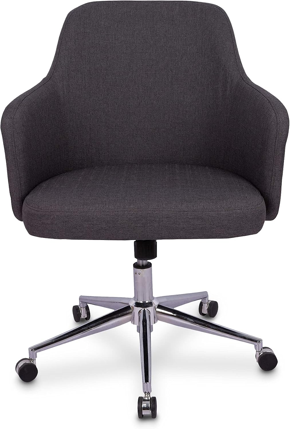 Amazon Basics Classic, Adjustable, Swivel Office Desk Chair with Casters and Twill Fabric, Charcoal