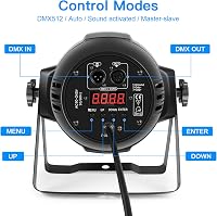 U`King 2x LED Par Reflektor 18x15W RGBW Színes Színpadi Lámpa DMX512 Diszkó Buli 7